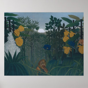 Poster Henri Rousseau - La refonte du lion