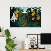 Poster Henri Rousseau La refonte du Lion Botanique (Bureau à domicile)