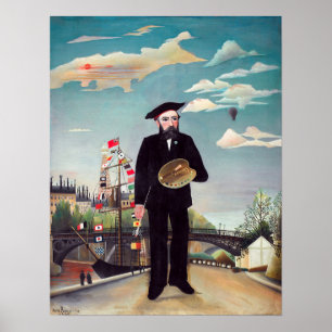 Poster Henri Rousseau - Mon portrait-Paysage
