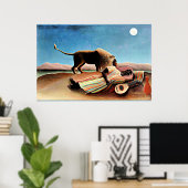 Poster Henri Rousseau peinture, Tsigane endormie (Bureau à domicile)