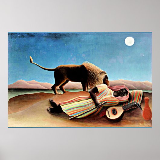Poster Henri Rousseau peinture, Tsigane endormie (Devant)
