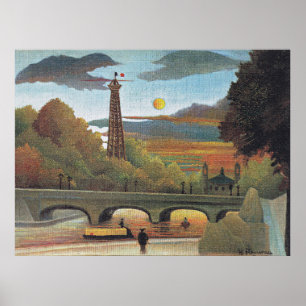 Poster Henri Rousseau - Seine et tour Eiffel,