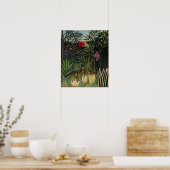 Poster Henri Rousseau - Singes et perroquets en Forêt Vie (Cuisine)