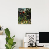 Poster Henri Rousseau - Singes et perroquets en Forêt Vie (Bureau à domicile)