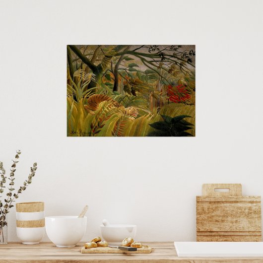 Poster Henri Rousseau - Tigre dans une tempête tropicale (Cuisine)