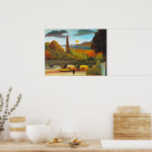 Poster Henri Rousseau Tour Eiffel au coucher du soleil (Cuisine)
