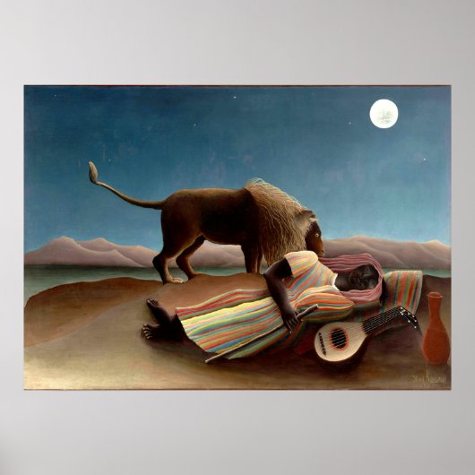 Poster Henri Rousseau - Tzigane endormi (Devant)