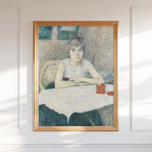 Poster Henri Toulouse Lautrec Jeune femme à une table d'a