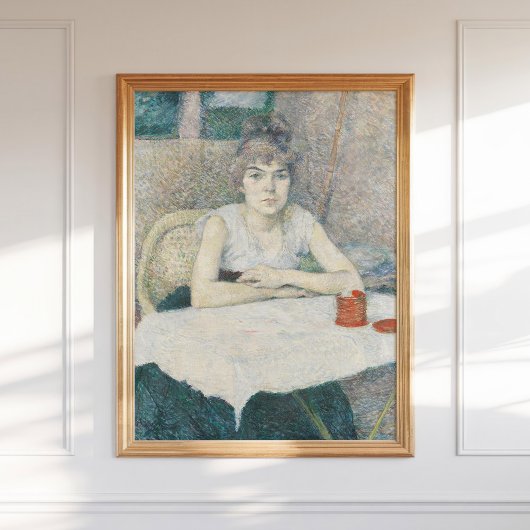 Poster Henri Toulouse Lautrec Jeune femme à une table d'a