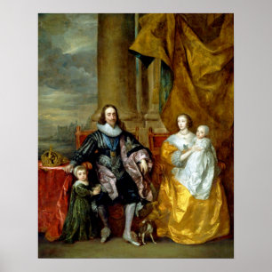 Poster Henrietta Maria et Charles I par Van Dyck