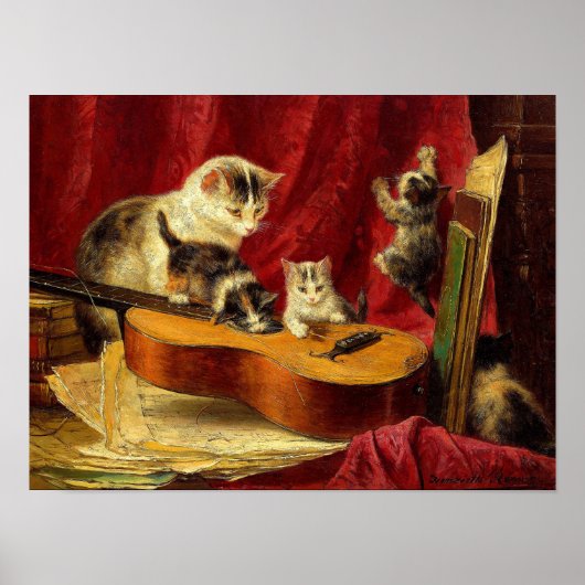 Poster Henriëtte Ronner-Knip Faire de la musique (Devant)