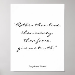 Poster Henry David Thoreau Citation Inspirationnelle Art