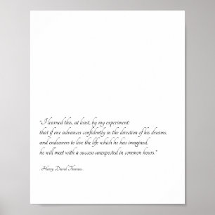 Poster Henry David Thoreau Citation Inspirationnelle Art
