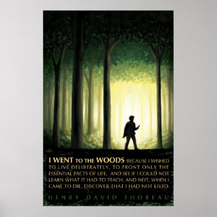 Poster Henry David Thoreau cite : Je suis allé dans les b