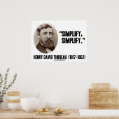 Poster Henry David Thoreau Simplifier la soumission (Cuisine)