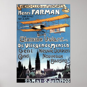 Poster Henry Farman pilote l'affiche de promo d'homme de