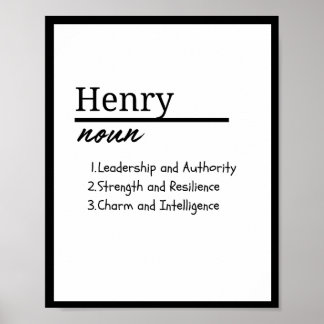 Poster Henry, Garçon Nom Personnalisé Définition
