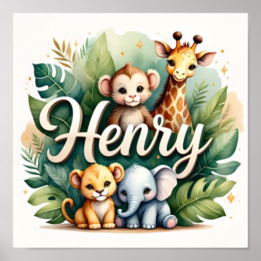 Poster Henry Safari Nursery Wall Art (Devant)