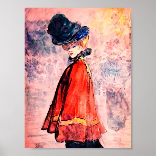Poster Henry Somm - Élégant À Red Cape (Devant)