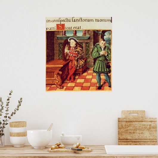 Poster Henry VIII Jouer une harpe avec sa mauvaise volont (Cuisine)
