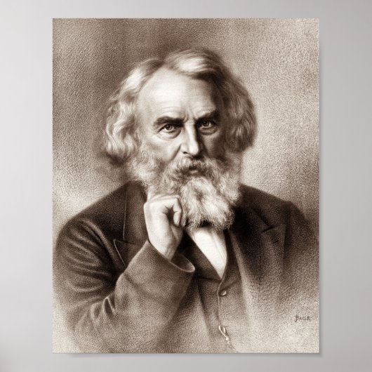Poster Henry Wadsworth Longfellow - poète américain (Devant)