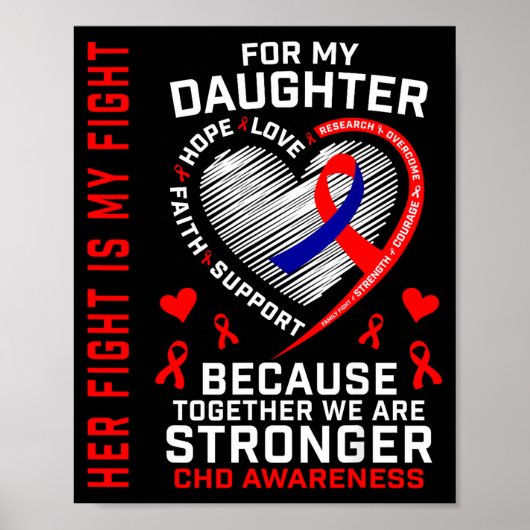 Poster Her Fight Daughter Chd Awareness Heart Disease Gra (Devant)