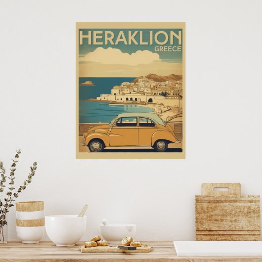 Poster Héraklion, Iraklio. vocation grèce (Cuisine)