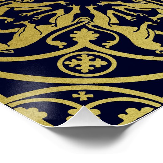 Poster Herald de la Renaissance médiévale Lion Leopard Me (Coin)