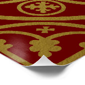 Poster Herald de la Renaissance médiévale Lion Leopard Me (Coin)