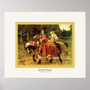 Poster ~ héraldique Alphonse Mucha de chevalerie