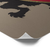 Poster Heraldry du Lion médiéval rouge (Coin)