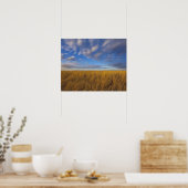 Poster Herbe à roue et ciel dramatique au lac Freezeout (Cuisine)