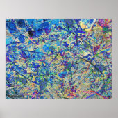 Poster herbe bleue et fleurs (Devant)