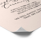 Poster Herbe Boho Pampas | Peach Unplugged Ceremony Sign (Coin)