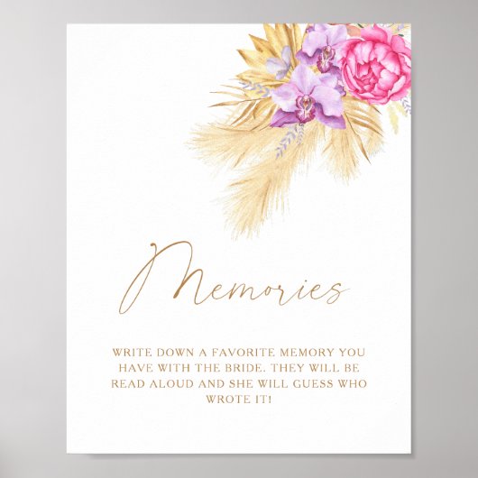 Poster Herbe boho - souvenirs avec la mariée (Devant)