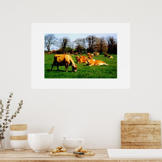 POSTER HERBE DE VACHES JERSEY (Cuisine)