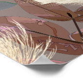 Poster Herbe des Pampas & Feuilles Mariage Bohème Terrien (Coin)