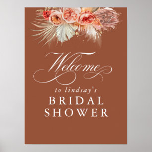 Poster Herbe des Pampas Rouille Terracotta Bienvenue au M