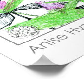 Poster Herbe médicinale d'anise Hyssop Purple Fleurs (Coin)