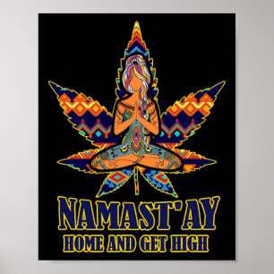 Poster Herbe Namast'ay Accueil Et Se Défoncer S Namaste A