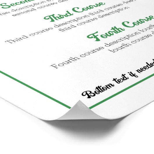 Poster Herbes basil thym dîner soirée menu de restauratio (Coin)