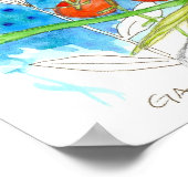 Poster Herbes de Basil Tomate Aquarelle Jardin Fleurs (Coin)