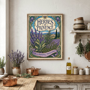 Poster Herbes de Provence Cuisine de campagne française