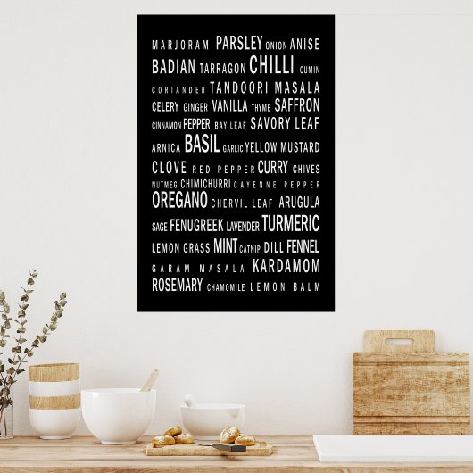 Poster Herbes et épices (Cuisine)