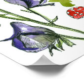 Poster Herbes Plantes poisonnantes Fleurs d'aquarelle (Coin)