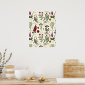 Poster Herbier de jardin médicinal sur fond blanc cassé (Cuisine)