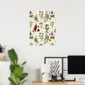 Poster Herbier de jardin médicinal sur fond blanc cassé (Bureau à domicile)