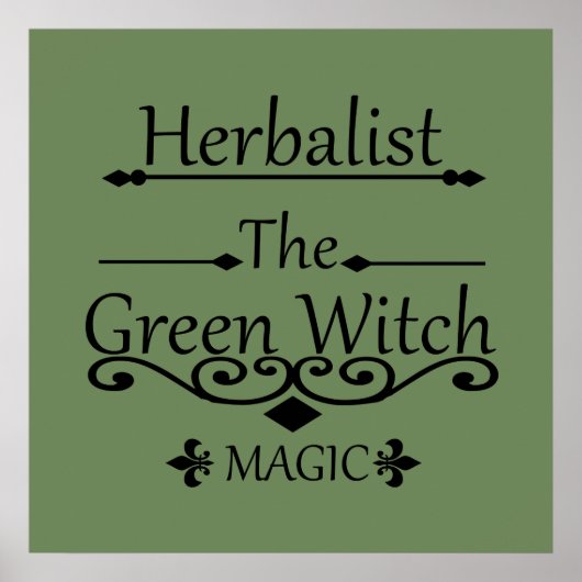Poster herboriste la magie de sorcière verte (Devant)