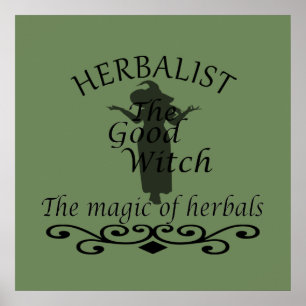 Poster herboriste la sorcière verte