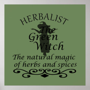 Poster herboriste la sorcière verte